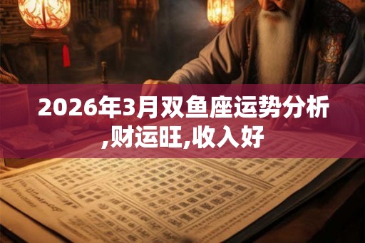 2026年3月双鱼座运势分析,财运旺,收入好