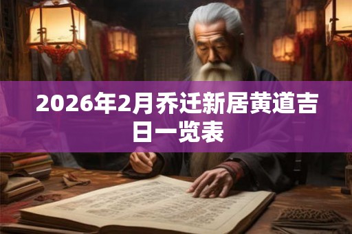 2026年2月乔迁新居黄道吉日一览表
