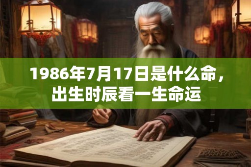 1986年7月17日是什么命，出生时辰看一生命运