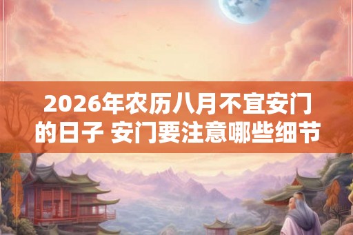 2026年农历八月不宜安门的日子 安门要注意哪些细节