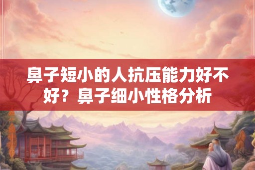 鼻子短小的人抗压能力好不好？鼻子细小性格分析