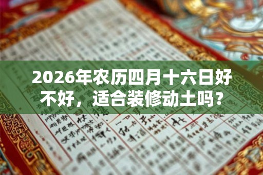 2026年农历四月十六日好不好，适合装修动土吗？