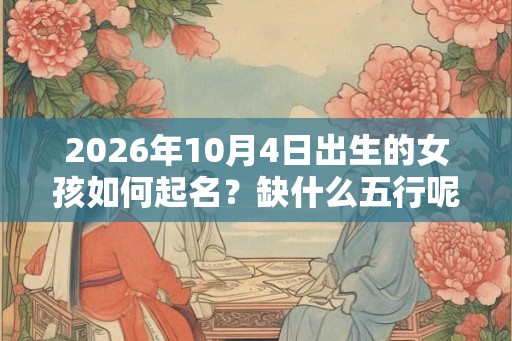 2026年10月4日出生的女孩如何起名？缺什么五行呢？