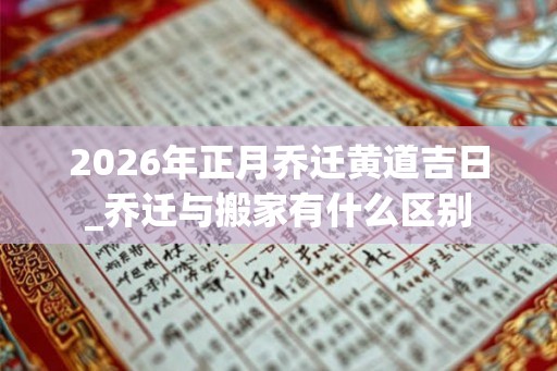 2026年正月乔迁黄道吉日_乔迁与搬家有什么区别