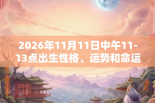2026年11月11日中午11-13点出生性格、运势和命运