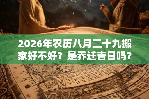 2026年农历八月二十九搬家好不好？是乔迁吉日吗？