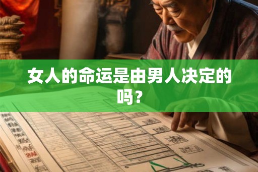 女人的命运是由男人决定的吗? 女人的命运是由男人决定的吗?