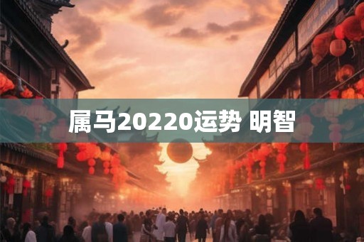 属马20220运势 明智