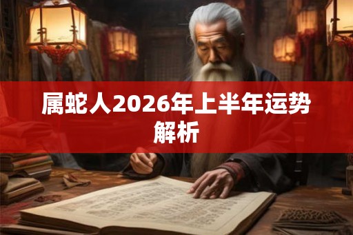 属蛇人2026年上半年运势解析