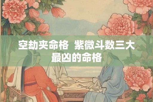 空劫夹命格  紫微斗数三大最凶的命格
