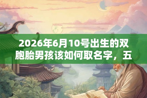 2026年6月10号出生的双胞胎男孩该如何取名字，五行属什么