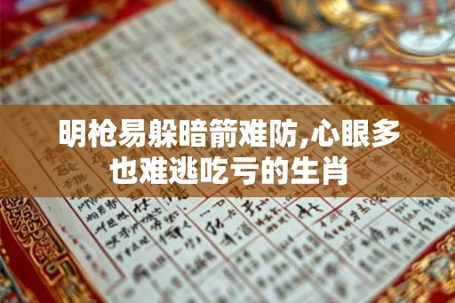 明枪易躲暗箭难防,心眼多也难逃吃亏的生肖