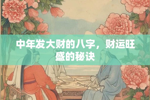 中年发大财的八字,财运旺盛的秘诀 中年发大财的八字,财运旺盛的秘诀
