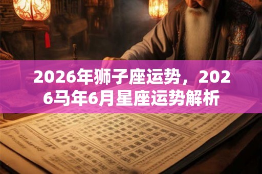 2026年狮子座运势,2026马年6月星座运势解析 2026年狮子座运势,2026马年6月星座运势解析