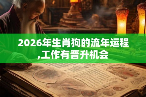 2026年生肖狗的流年运程,工作有晋升机会 2026年生肖狗的流年运程,工作有晋升机会