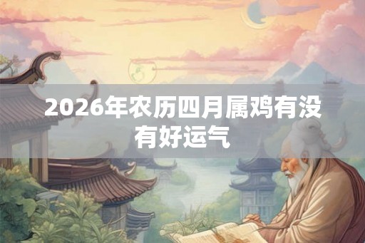 2026年农历四月属鸡有没有好运气