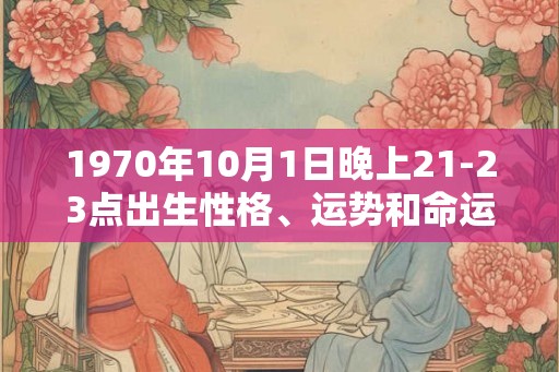 1970年10月1日晚上21-23点出生性格、运势和命运