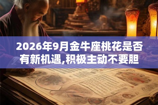 2026年9月金牛座桃花是否有新机遇,积极主动不要胆怯