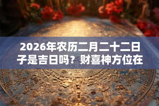 2026年农历二月二十二日子是吉日吗？财喜神方位在哪？