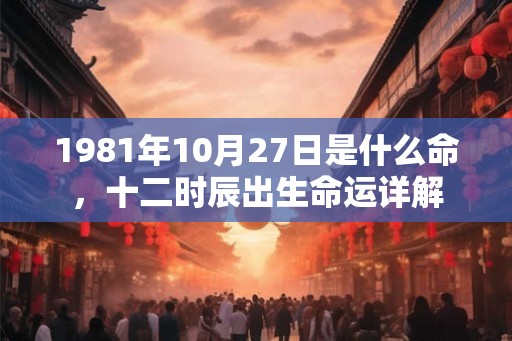 1981年10月27日是什么命，十二时辰出生命运详解