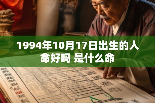 1994年10月17日出生的人命好吗 是什么命
