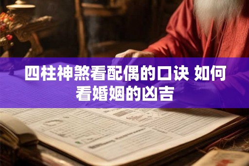 四柱神煞看配偶的口诀 如何看婚姻的凶吉