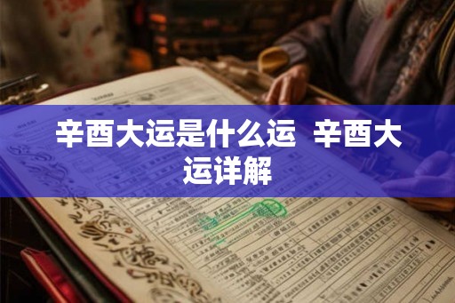 辛酉大运是什么运  辛酉大运详解