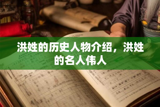 洪姓的历史人物介绍，洪姓的名人伟人
