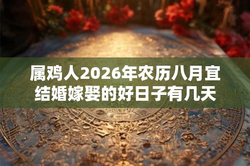 属鸡人2026年农历八月宜结婚嫁娶的好日子有几天 属鸡人2026年农历八月宜结婚嫁娶的好日子有几天