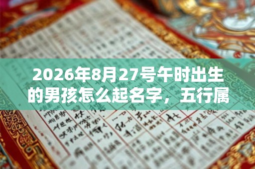 2026年8月27号午时出生的男孩怎么起名字，五行属什么