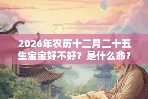 2026年农历十二月二十五生宝宝好不好？是什么命？