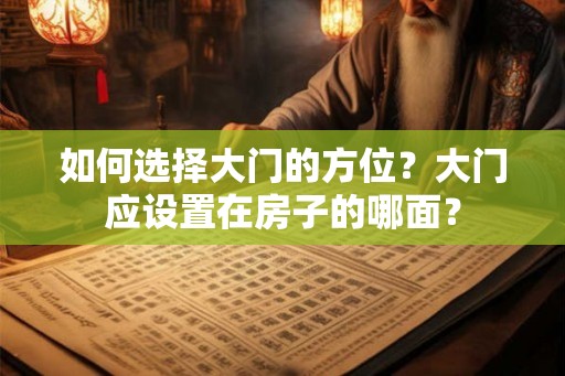 如何选择大门的方位？大门应设置在房子的哪面？