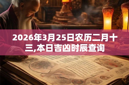 2026年3月25日农历二月十三,本日吉凶时辰查询 2026年3月25日农历二月十三,本日吉凶时辰查询