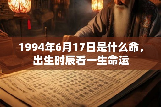 1994年6月17日是什么命，出生时辰看一生命运