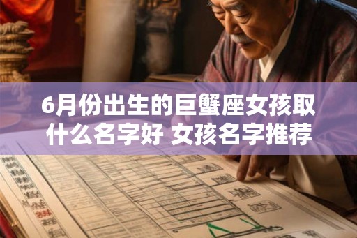 6月份出生的巨蟹座女孩取什么名字好 女孩名字推荐