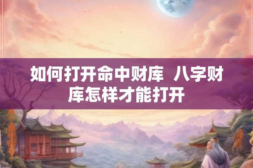 如何打开命中财库  八字财库怎样才能打开