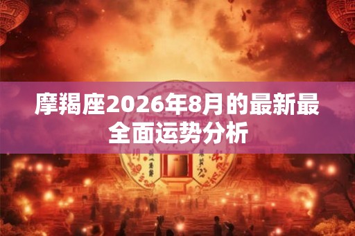 摩羯座2026年8月的最新最全面运势分析