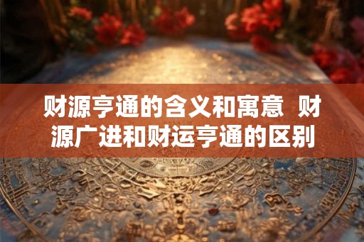 财源亨通的含义和寓意  财源广进和财运亨通的区别