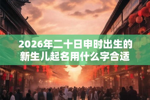 2026年二十日申时出生的新生儿起名用什么字合适