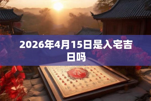 2026年4月15日是入宅吉日吗