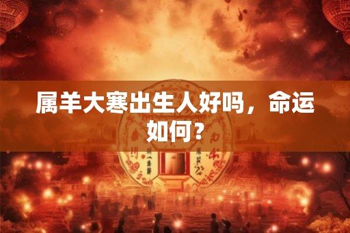 属羊大寒出生人好吗，命运如何？