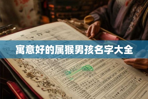 寓意好的属猴男孩名字大全