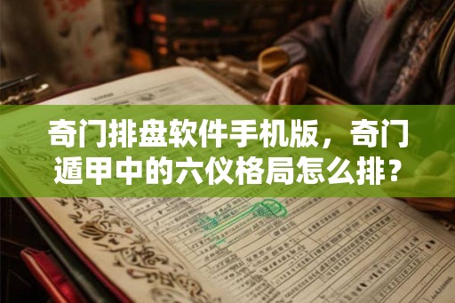 奇门排盘软件手机版，奇门遁甲中的六仪格局怎么排？