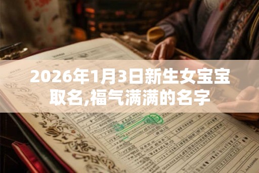 2026年1月3日新生女宝宝取名,福气满满的名字