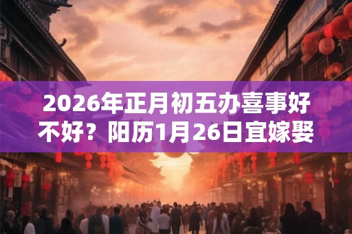 2026年正月初五办喜事好不好？阳历1月26日宜嫁娶吗