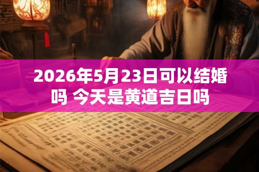 2026年5月23日可以结婚吗 今天是黄道吉日吗