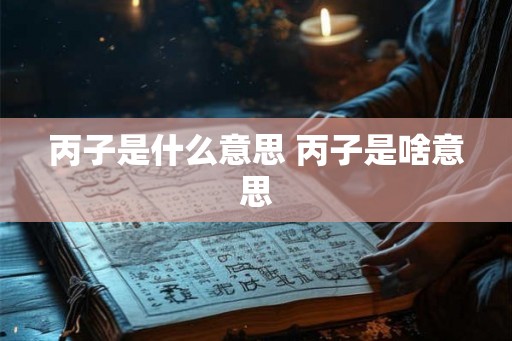 丙子是什么意思 丙子是啥意思