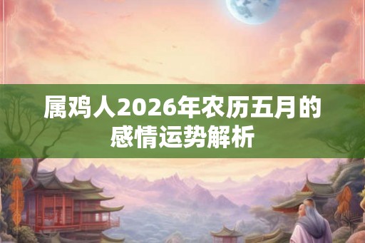 属鸡人2026年农历五月的感情运势解析