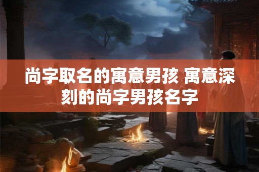 尚字取名的寓意男孩 寓意深刻的尚字男孩名字