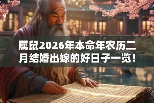 属鼠2026年本命年农历二月结婚出嫁的好日子一览! 属鼠2026年本命年农历二月结婚出嫁的好日子一览!
